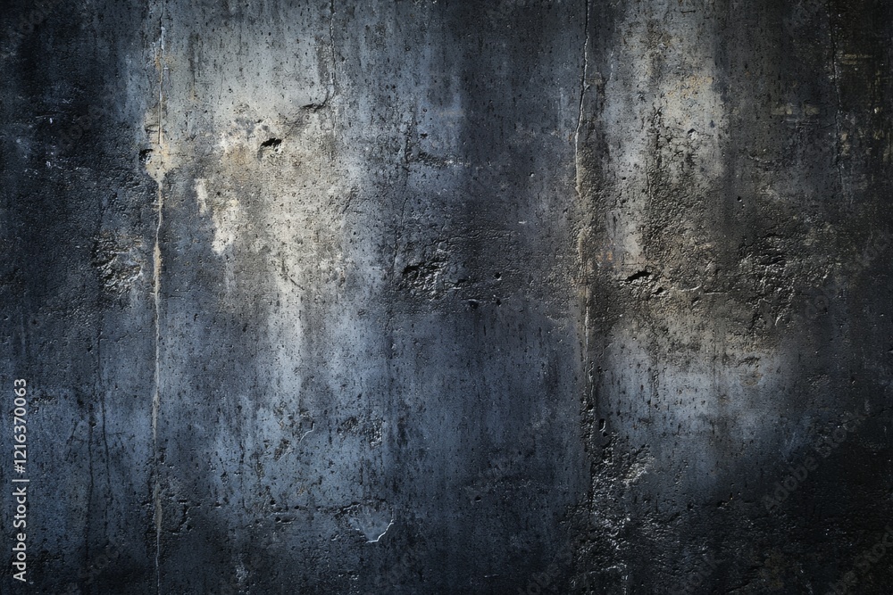 Poster textured concrete wall displays a grungy appearance with scratches and stains, reflecting dark tones