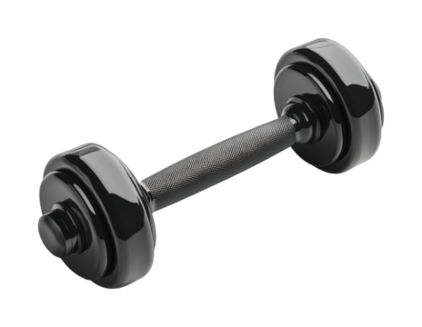 Strength training equipment resting on a gym floor in sleek black finish for serious fitness enthusiasts looking to build muscle isolated on transparent background