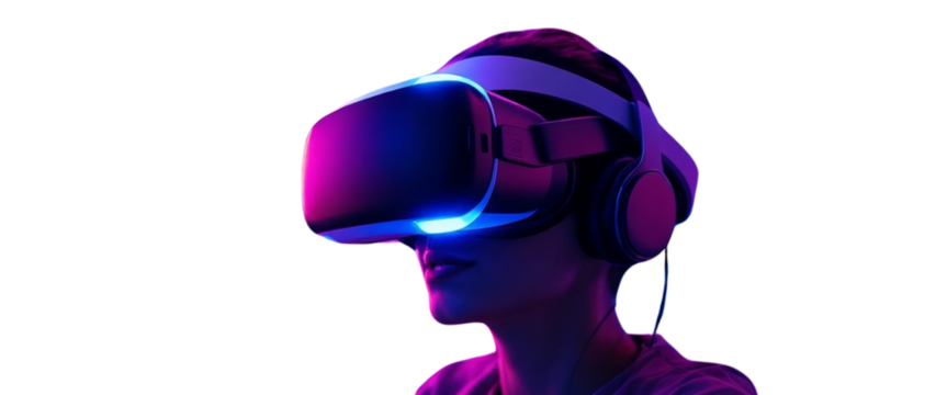 person with headphones isolated on transparent background  - Powered by Adobe