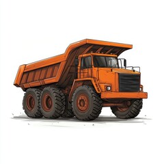 Dump Truck isolated on white background. Dump Truck icon. Heavy Machinery isolated on white. Construction Vehicle. Dump Truck Design Element. Dump Truck Isolated for Designers. Dump Truck isolated.