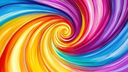 Obraz premium Vibrant Rainbow Swirl: An Abstract Vortex of Color