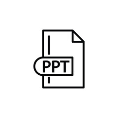 PPT File Format Icon. PPT extension line icon.