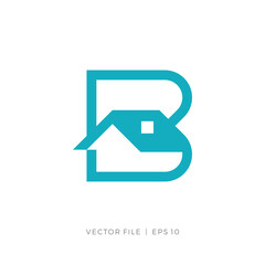 initial letter monogram B house home logo