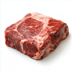 Fototapeta premium Raw beef isolated white background. Generative ai