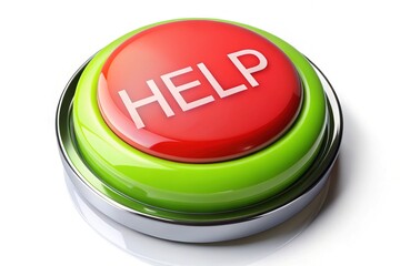 Round Help Button, Striking Image, Bright Colors