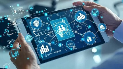 A doctor explaining patient management systems to an elderly patient in a digital healthcare facility. - Powered by Adobe