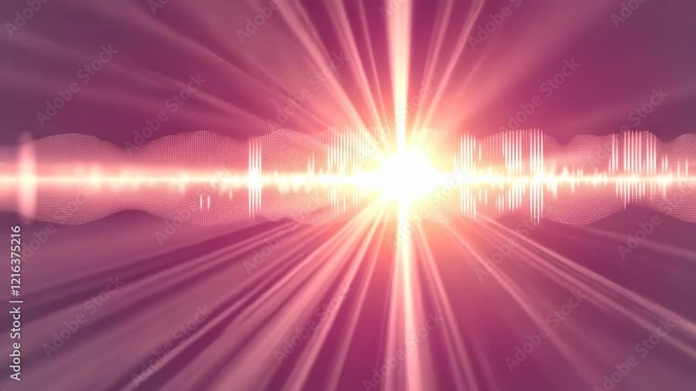 Poster vibrant light patterns create a mystical atmosphere in digital artwork showcasing sound waves