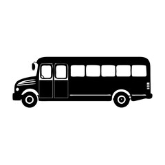 school bus silhouette icon, school bus vector illustration-simple illustration of school bus, school bus Editable Vector Illustration.