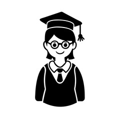 student silhouette icon, student vector illustration-simple illustration of student, student Editable Vector Illustration.