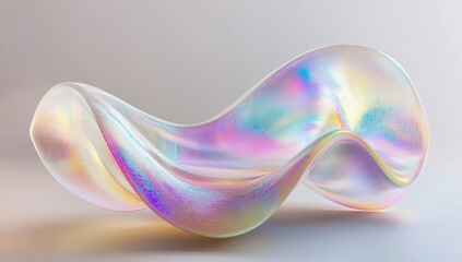 Iridescent Sculptures: Abstract Art Forms Flowing Gracefully in Light