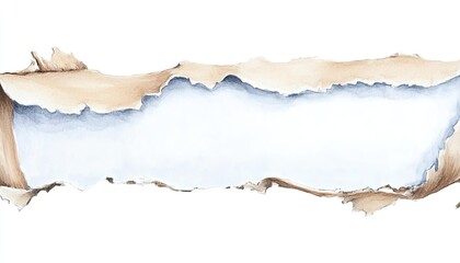 Torn paper with a soft watercolor background, revealing a blank space suitable for text or design elements