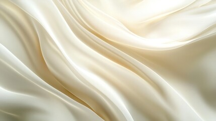 Obraz premium Elegant Draped Cream Silk Fabric Texture