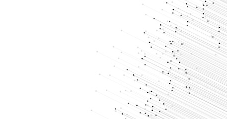 Abstract dot point connection with line on white background. High-tech Network technology dots and lines connection system.Vector technology on a white background.	