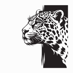 Jaguar Head Vector Art. Side View Of A Jaguar Head vector image on white background.