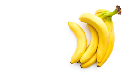 A bunch of ripe bananas isolated on a white background