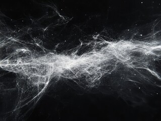 Abstract grayscale image of swirling, ethereal smoke or energy.