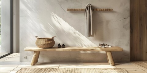 Rustic Entryway Bench with Natural Elements