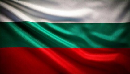 Vibrant colors of the Bulgarian flag waving gracefully in the breeze