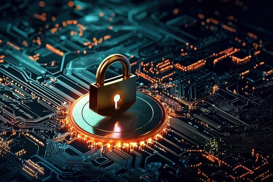 A tech background emphasizes the importance of safeguarding business operations.