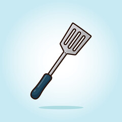 Cooking spoon spatula. kitchen set vector icon cartoon illustration clip art