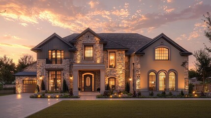 Breathtaking daytime view of a McMansion highlighting its grandeur.