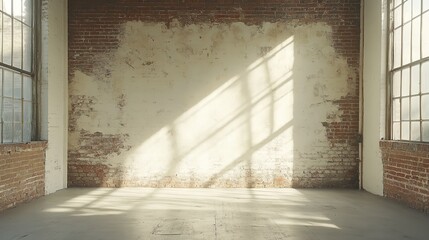 Obraz premium Dilapidated house interior with windows