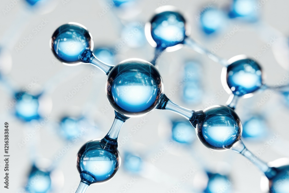 Poster abstract representation of a molecule's structure, showcasing its interconnected atoms.