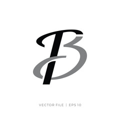 initial letter TB BT script logo
