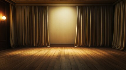 a room with a light shining in the corner