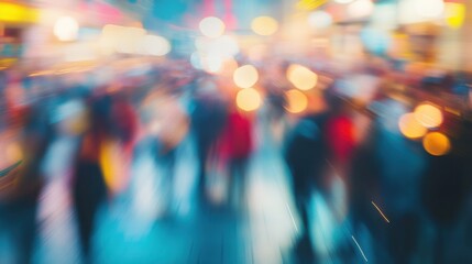 Abstract City Night Blur: A Symphony of Lights and Motion