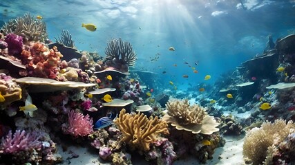 Obraz premium coral reef with fish and coral