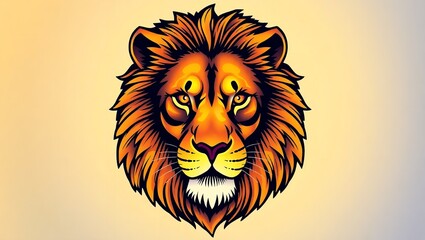 A Vibrant Detailed Illustration of a Regal Lion's Profile