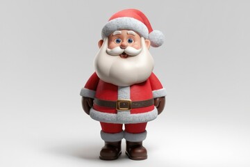 A cheerful 3D model of Santa Claus, ready for Christmas, with a friendly smile.