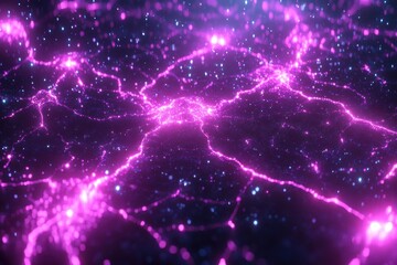 Fototapeta premium AI-Generated Glowing Data Pathways Interactive Touch Technology Creates Advanced Data Visualization Explore the mesmerizing beauty of AI-inspired, touch-sensitive glowing pathways, visualizing