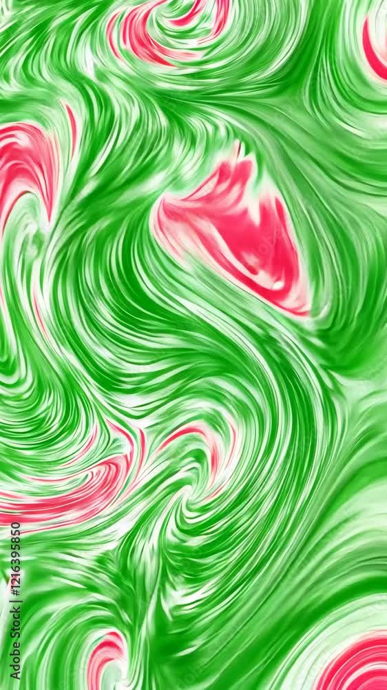 Poster colorful abstract swirls of red and green create a vibrant and dynamic pattern reminiscent of festiv