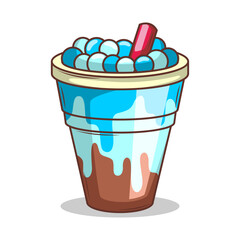 Bubble tea vector  sticker cartoon. hand draw illustration art