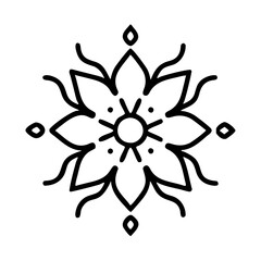 Simple mandala vector Art design, Floral mandala Illustration, Line art, ornament, flower, design, outline, template, pattern, ethnic. mandala design for invitation card, coloring book.