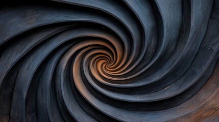 Mesmerizing Spiral Wooden Texture with Dynamic Curved Lines and Warm Tones