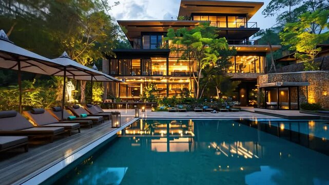 A luxurious boutique hotel with beautiful interior design and excellent service.