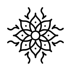 Simple mandala vector Art design, Floral mandala Illustration, Line art, ornament, flower, design, outline, template, pattern, ethnic. mandala design for invitation card, coloring book.