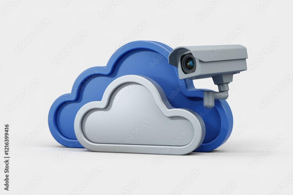 Aufkleber cloud-based security camera system for remote monitoring and data storage.