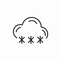 cloud snow weather icon vector sign