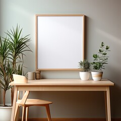 Blank Rectangular Frame Mockup for Presentations in a Professional Office