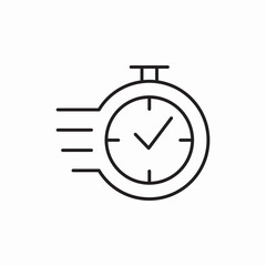 delivery time clock icon vector sign