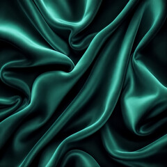 Obraz premium Dark Green Silk Fabric with Smooth and Shiny Surface