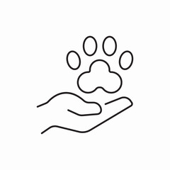 pet care hand icon vector sign