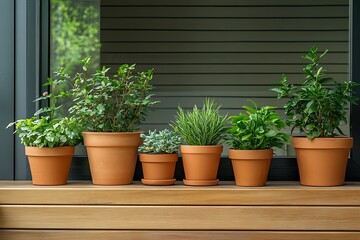Terracotta Pots with Vibrant Plants