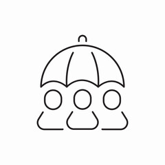 group umbrella protection icon vector sign