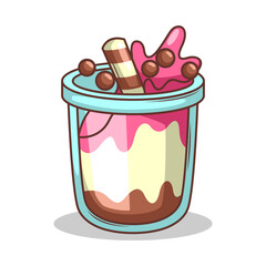 Bubble tea vector  sticker cartoon. hand draw illustration art


