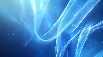 Abstract Blue Waves: Digital Art Serenity